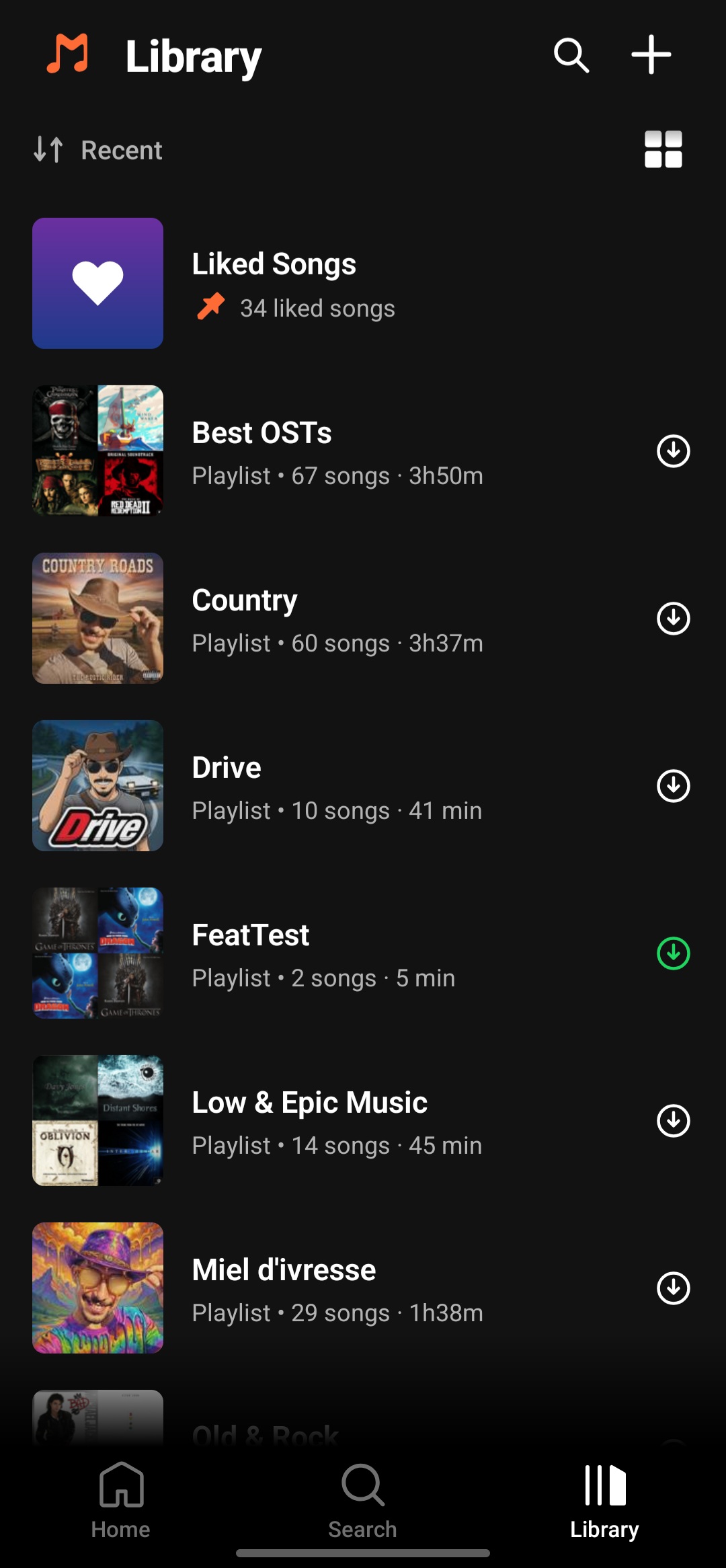 Library tab