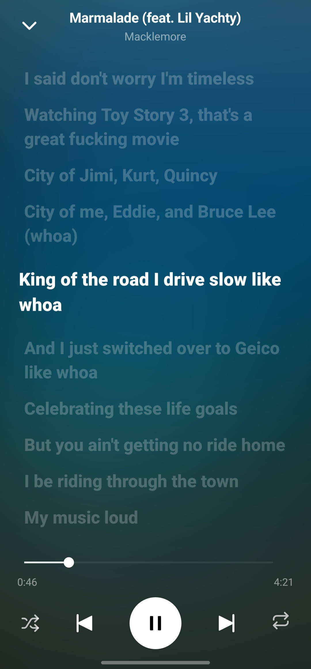 Synced lyrics