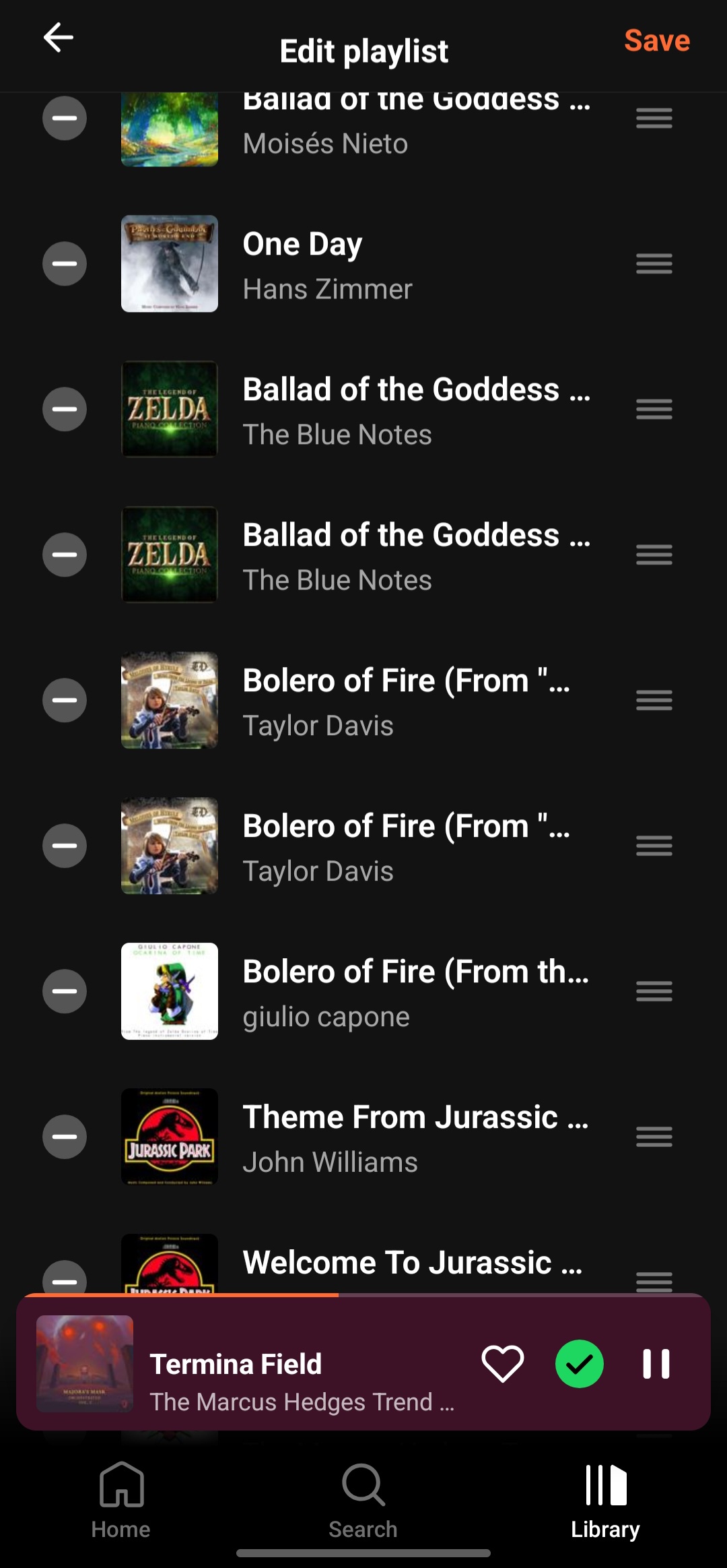 Edit playlist