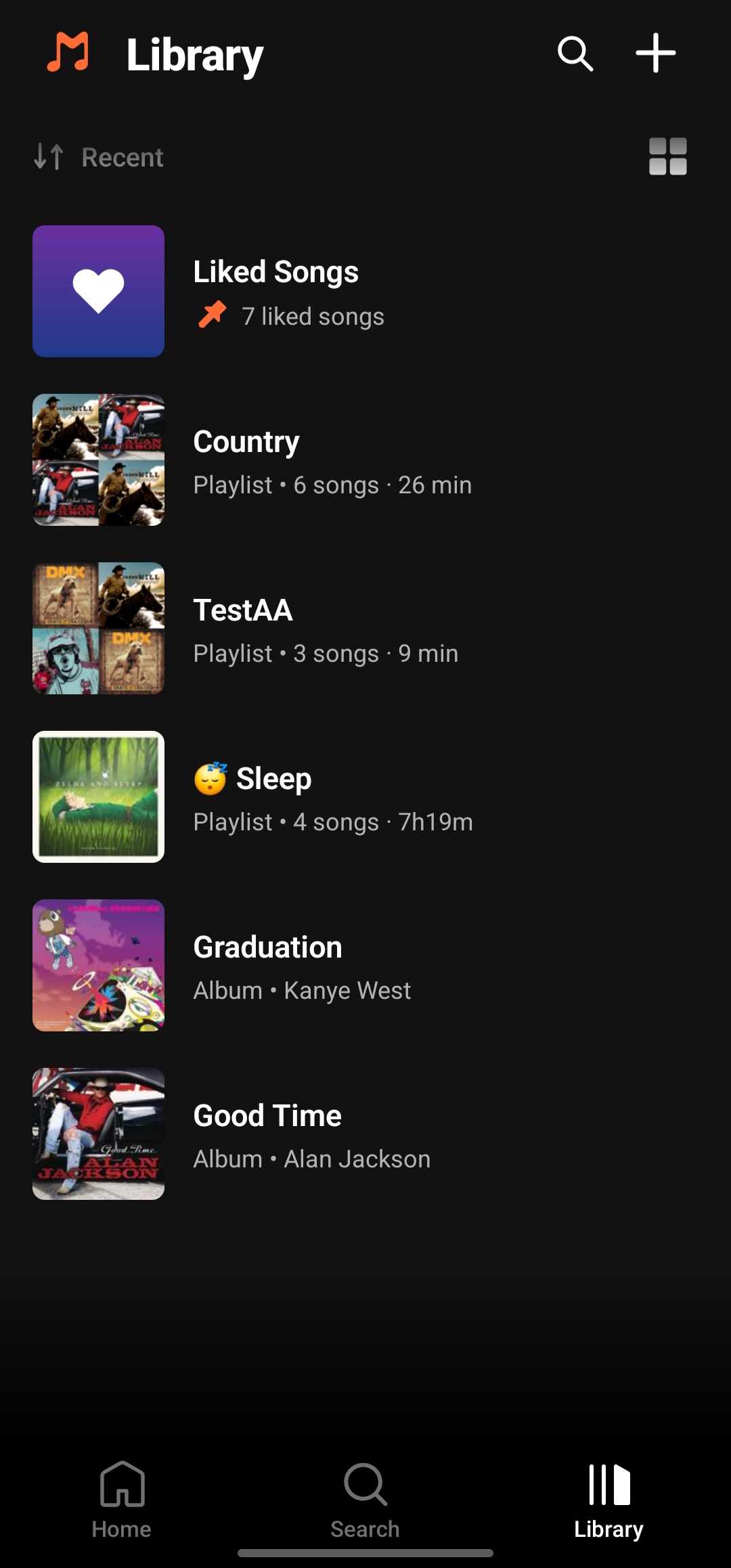 Library tab