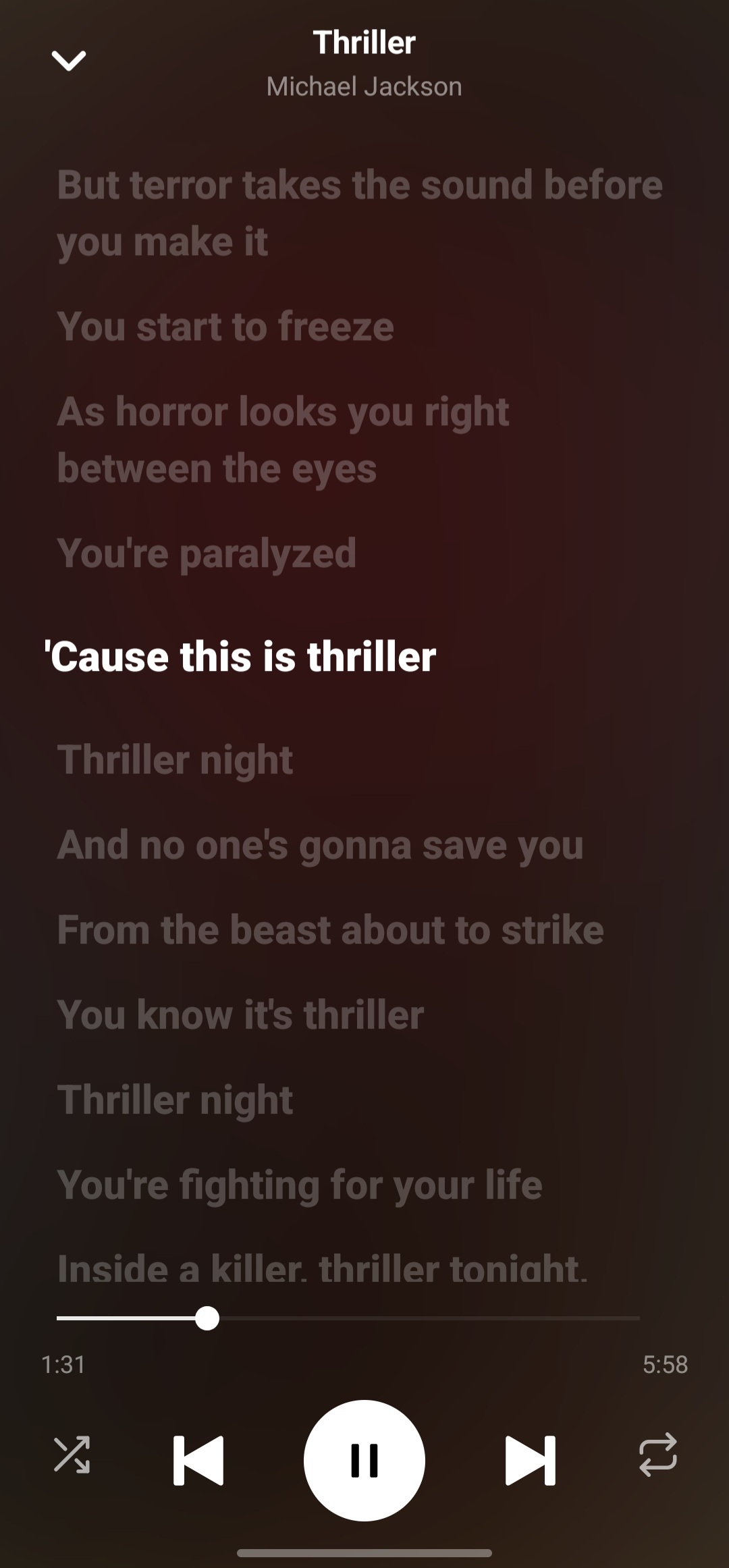 Synced lyrics