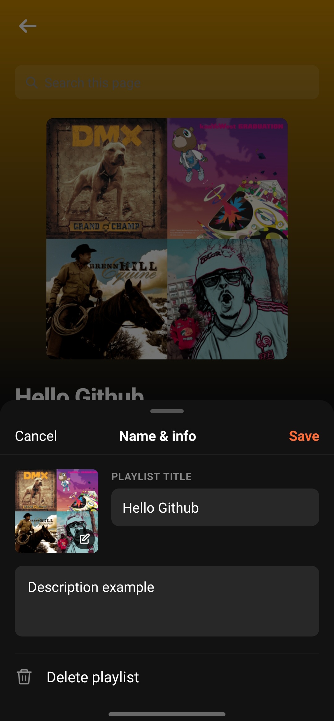 Edit playlist