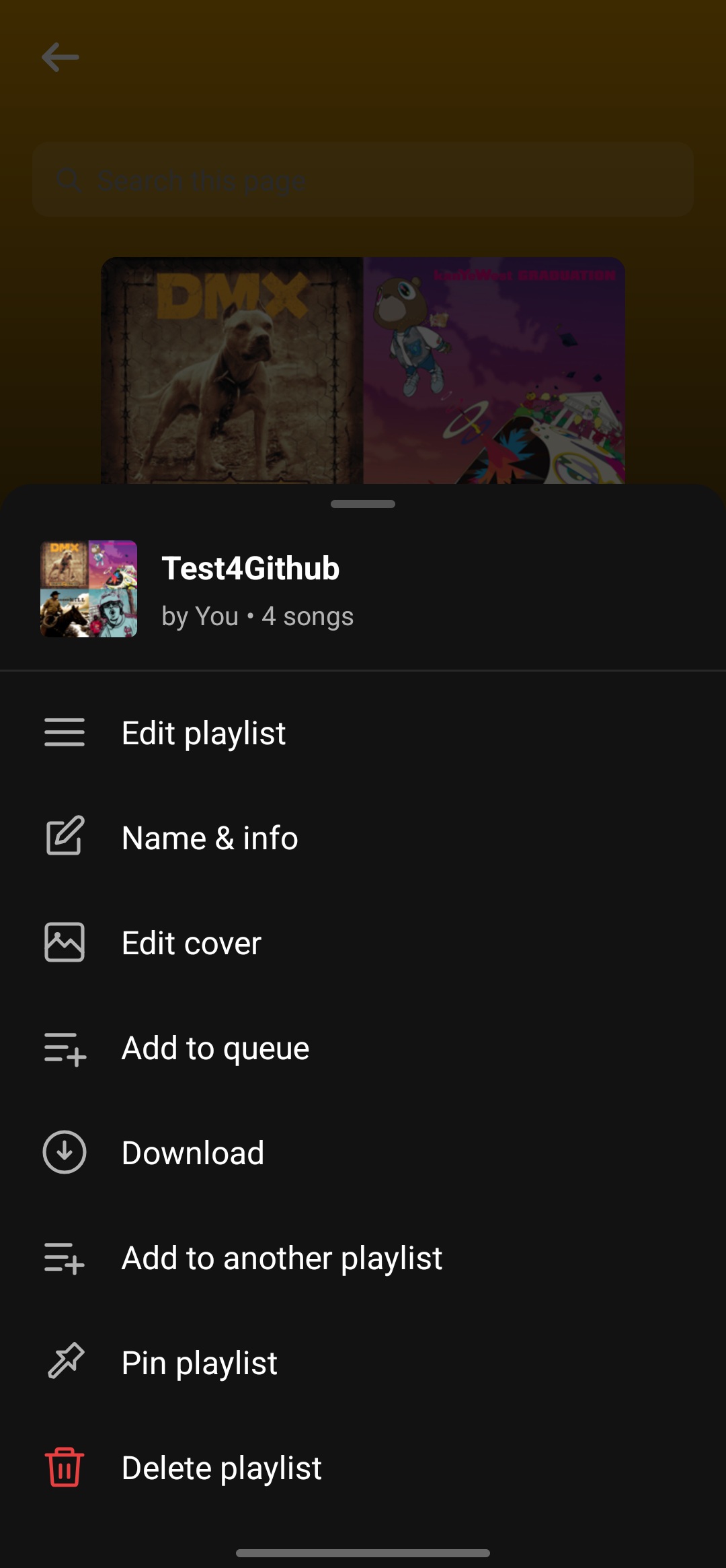 Playlist options